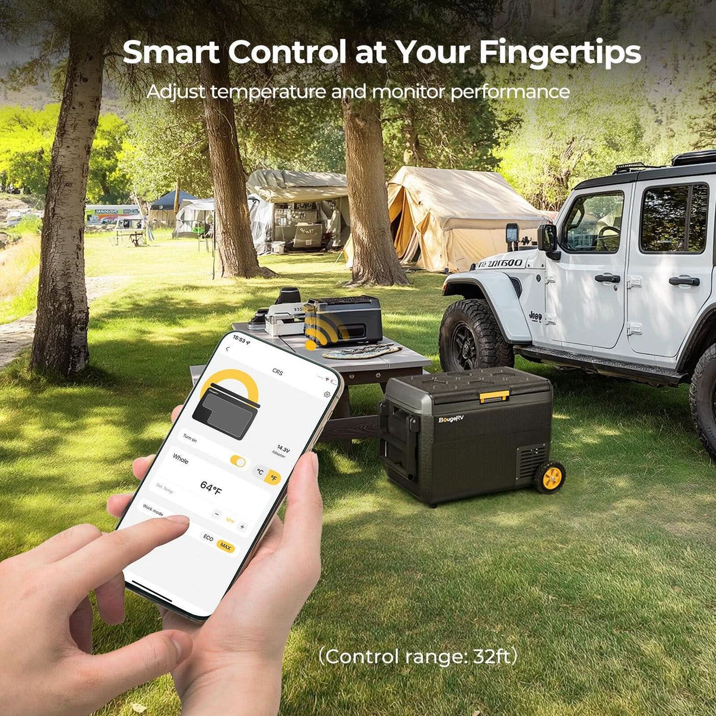 APP controls the CRS portable fridge