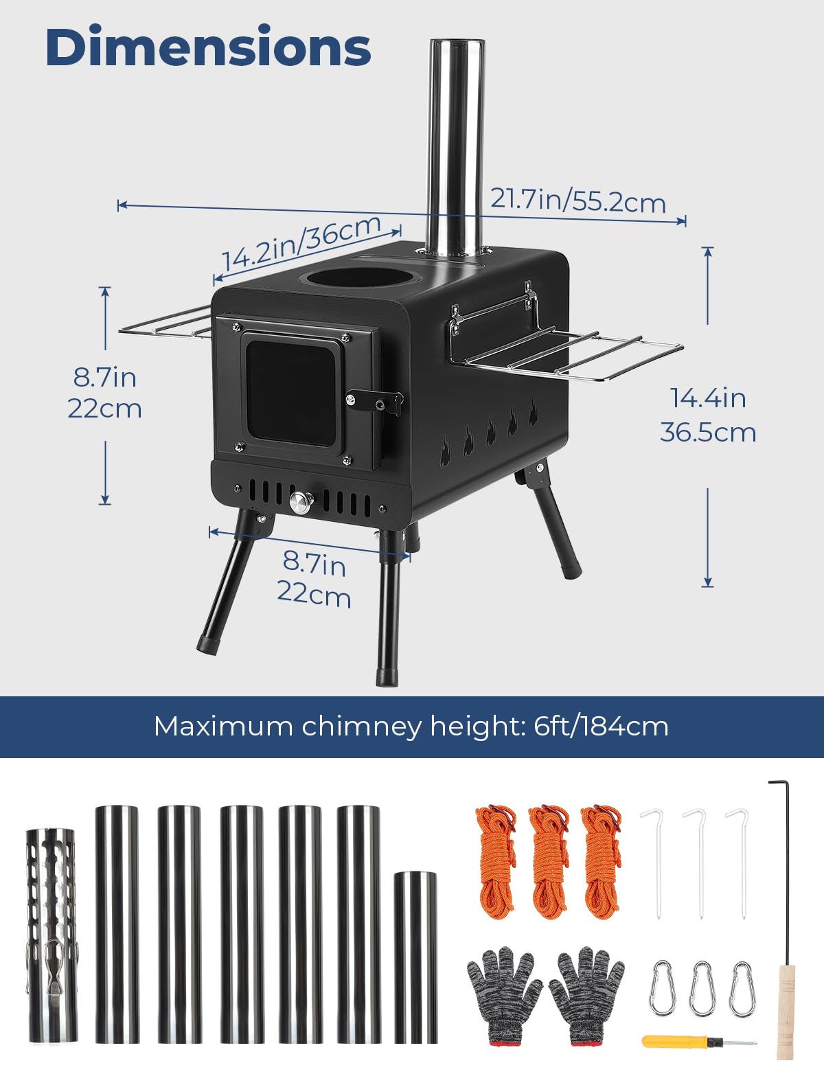 DEERFAMY Portable Outdoor Camping Stove for Tent