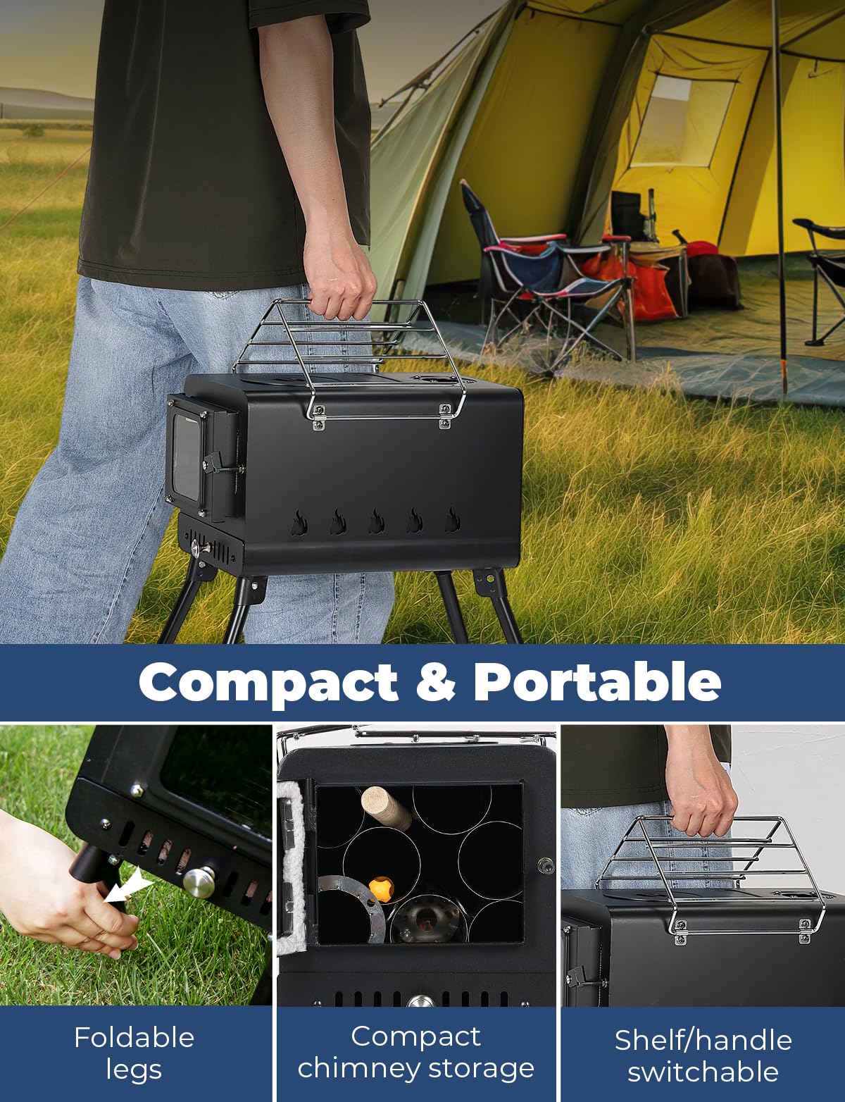 DEERFAMY Portable Outdoor Camping Stove for Tent