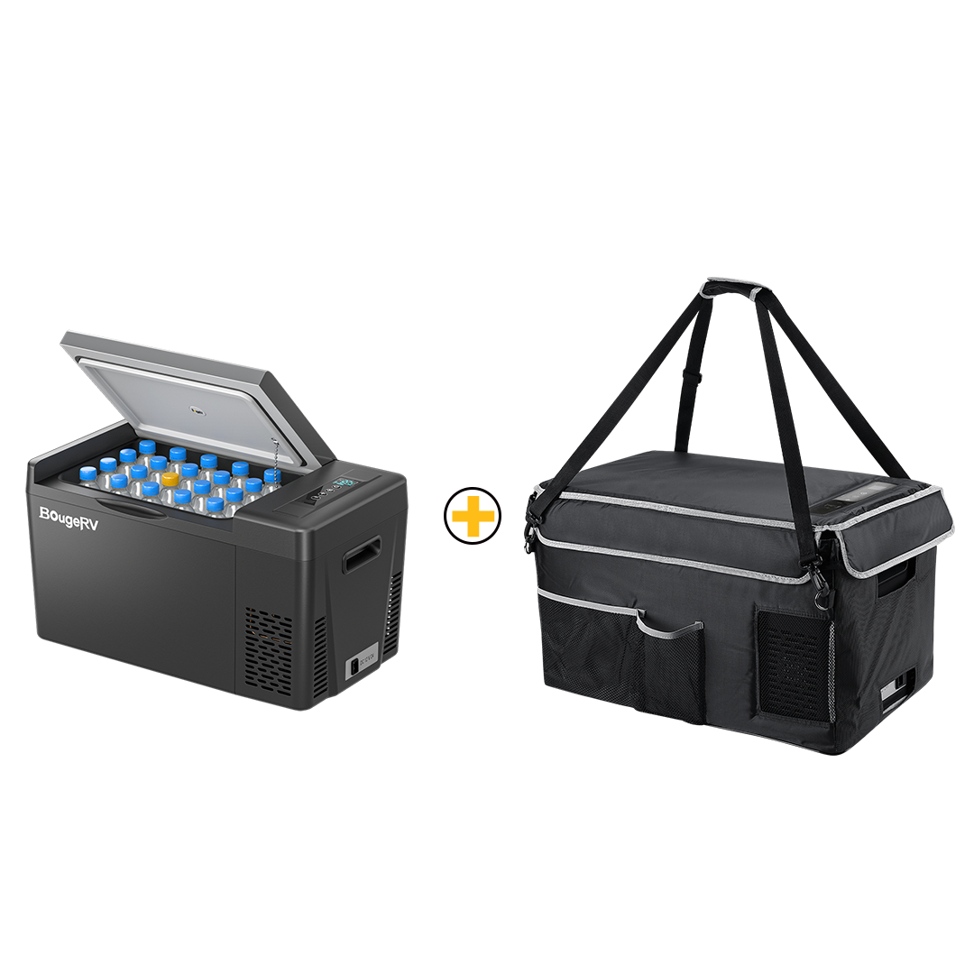 Réfrigérateur portatif BougeRV 12V 23 pintes pour les voyages