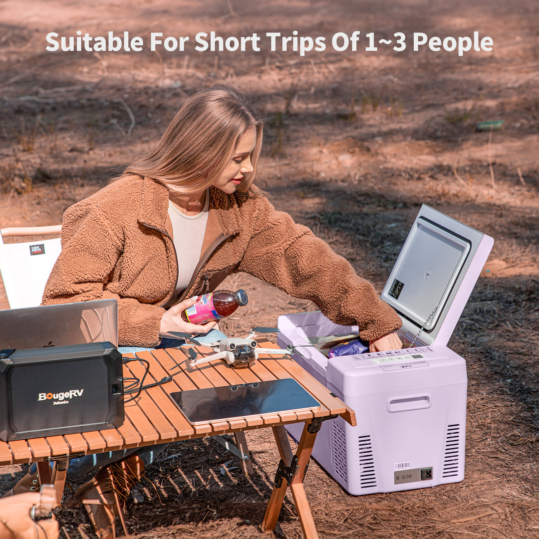 Réfrigérateur portatif violet coloré BougeRV 12 V 23 pintes