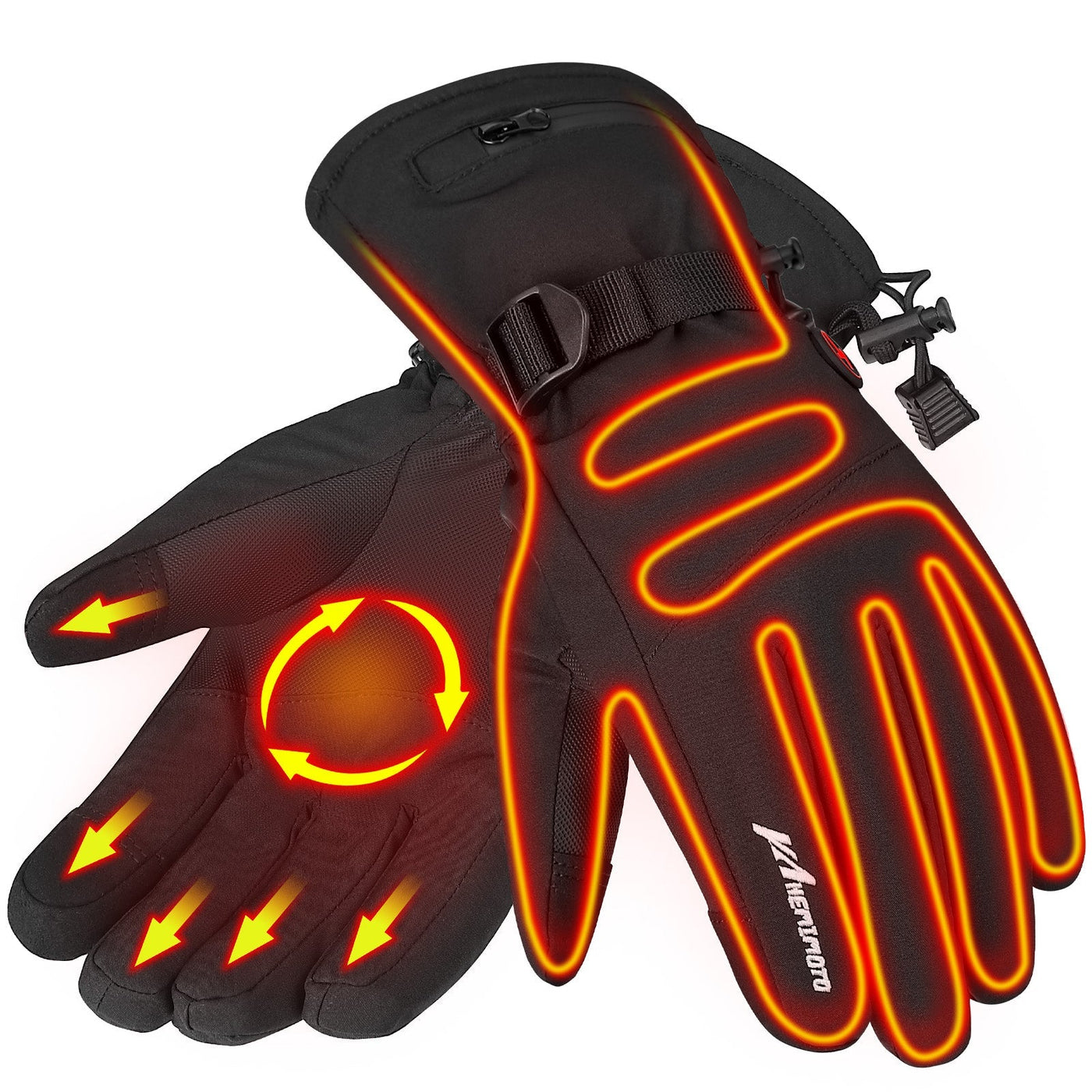 Upgrade Heated Gloves Ice Fishing Rechargeable Waterproof - Kemimoto