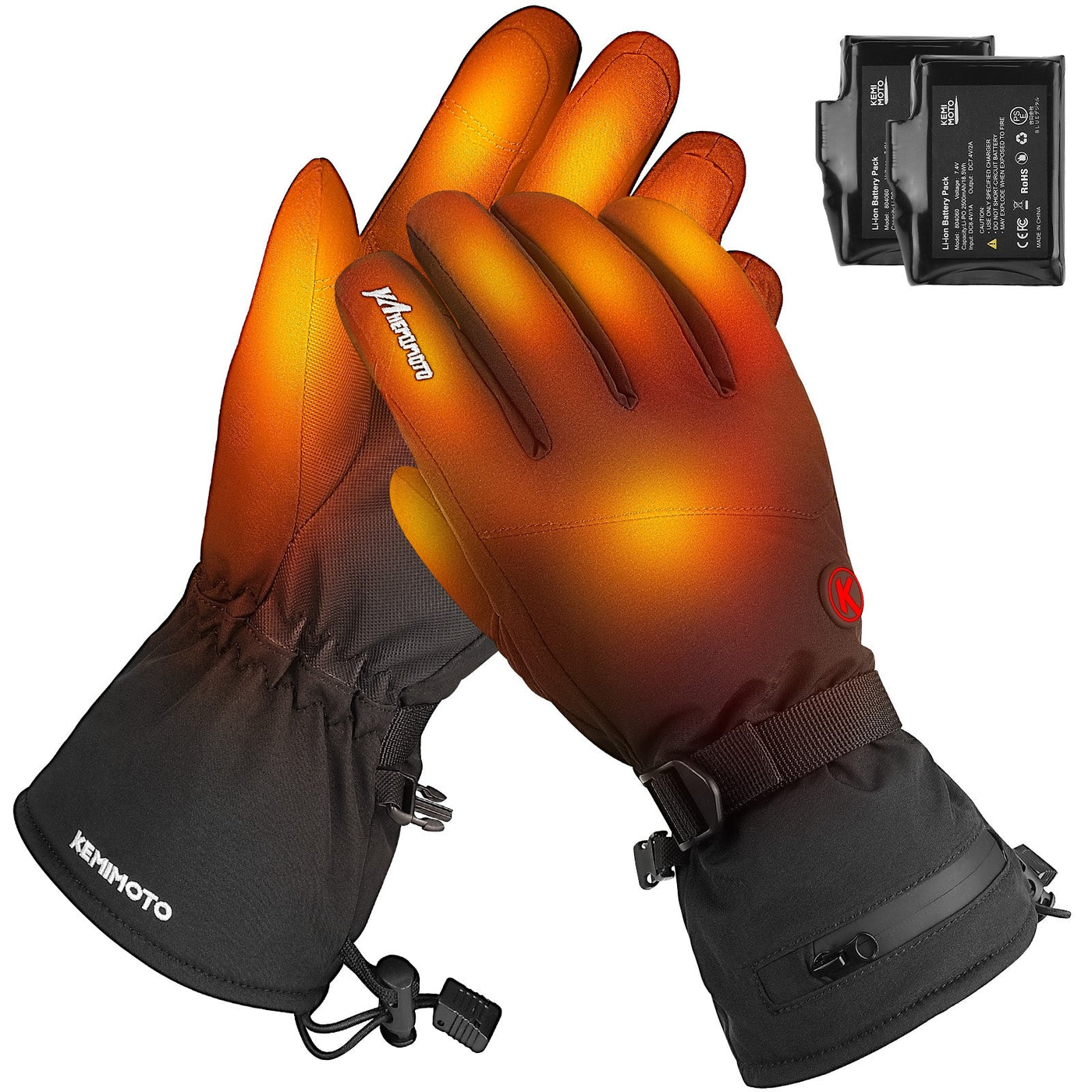 Upgrade Heated Gloves Ice Fishing Rechargeable Waterproof