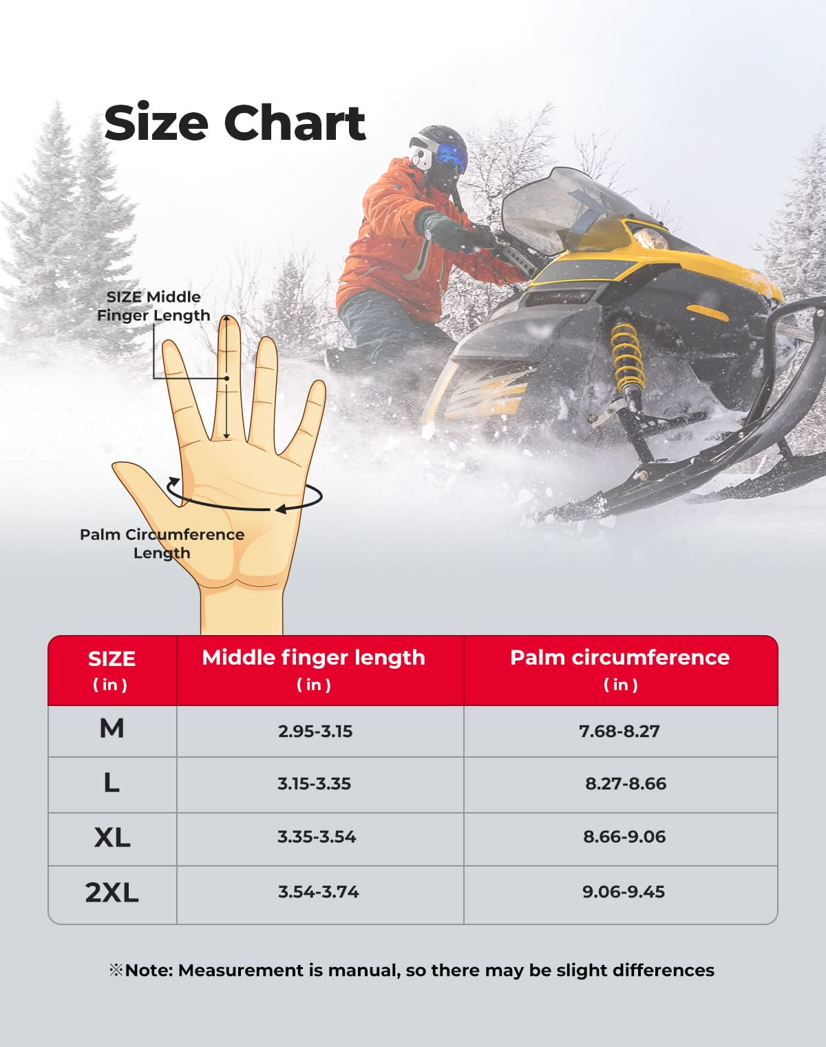 Heated Motorcycle Gloves, 3 Heating Modes with 2500mAH Battery