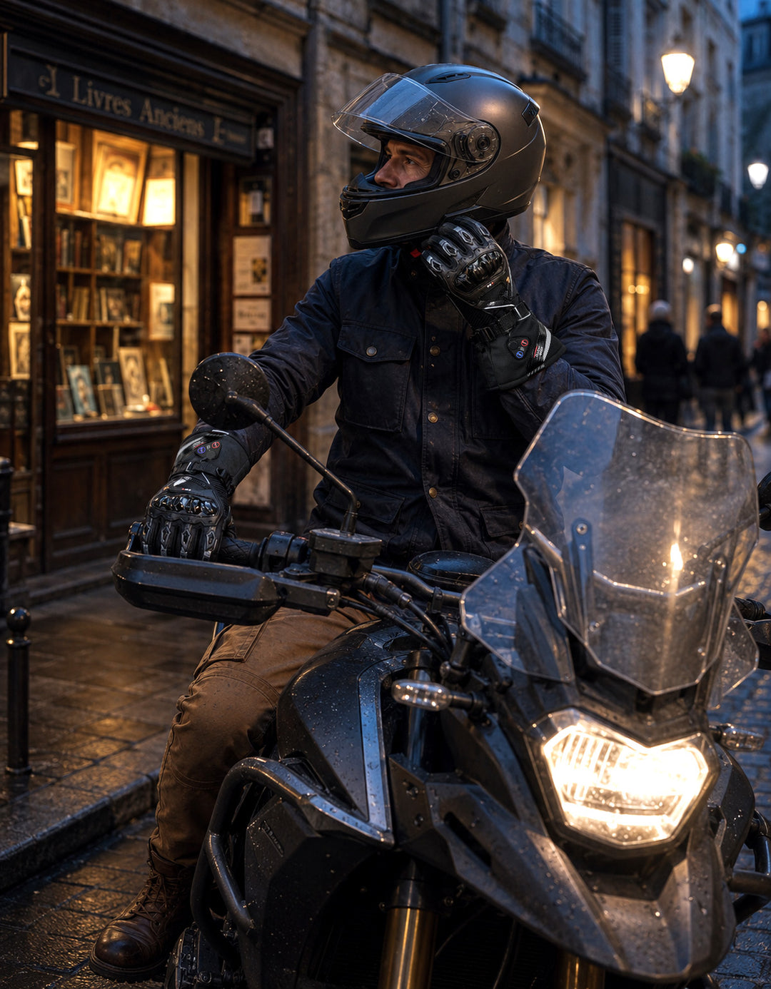 Gants de moto chauffants avec batterie rechargeable 7,4 V 2500 mAh