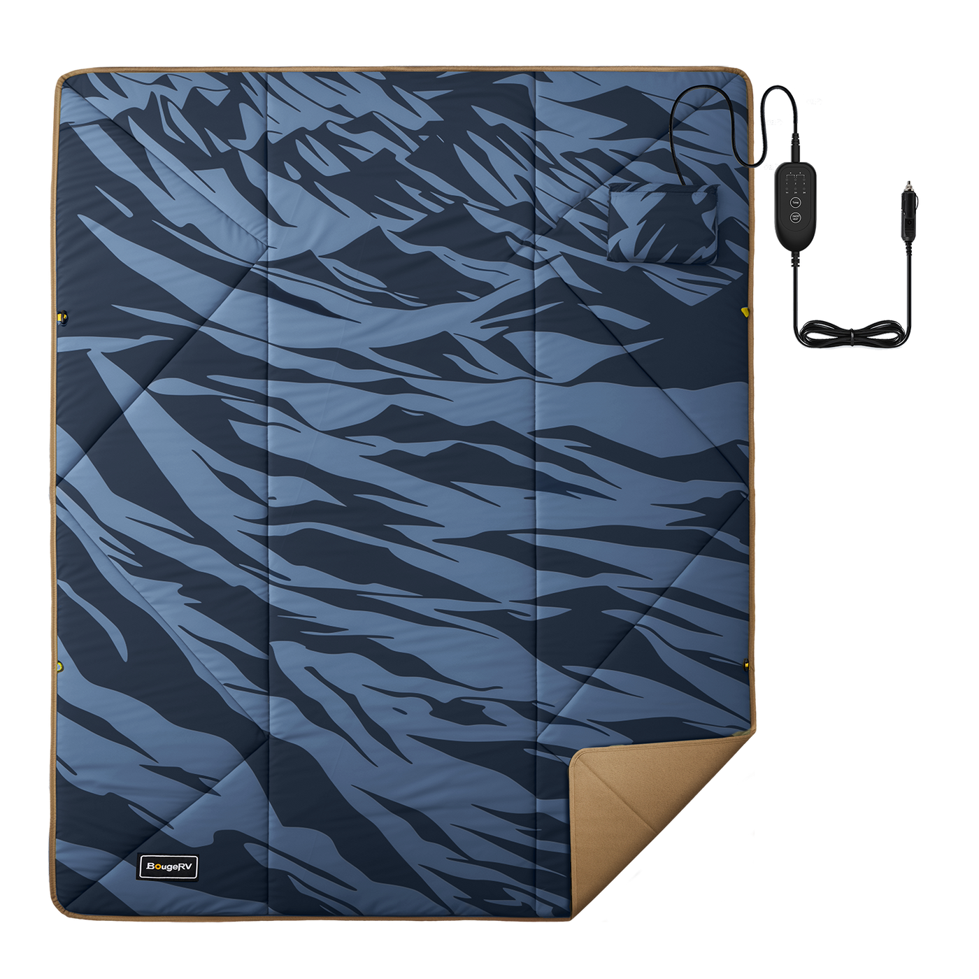 BougeRV 12V Outdoor Heated Blanket-5 Heat Settings, APP Remote Control(Blue)