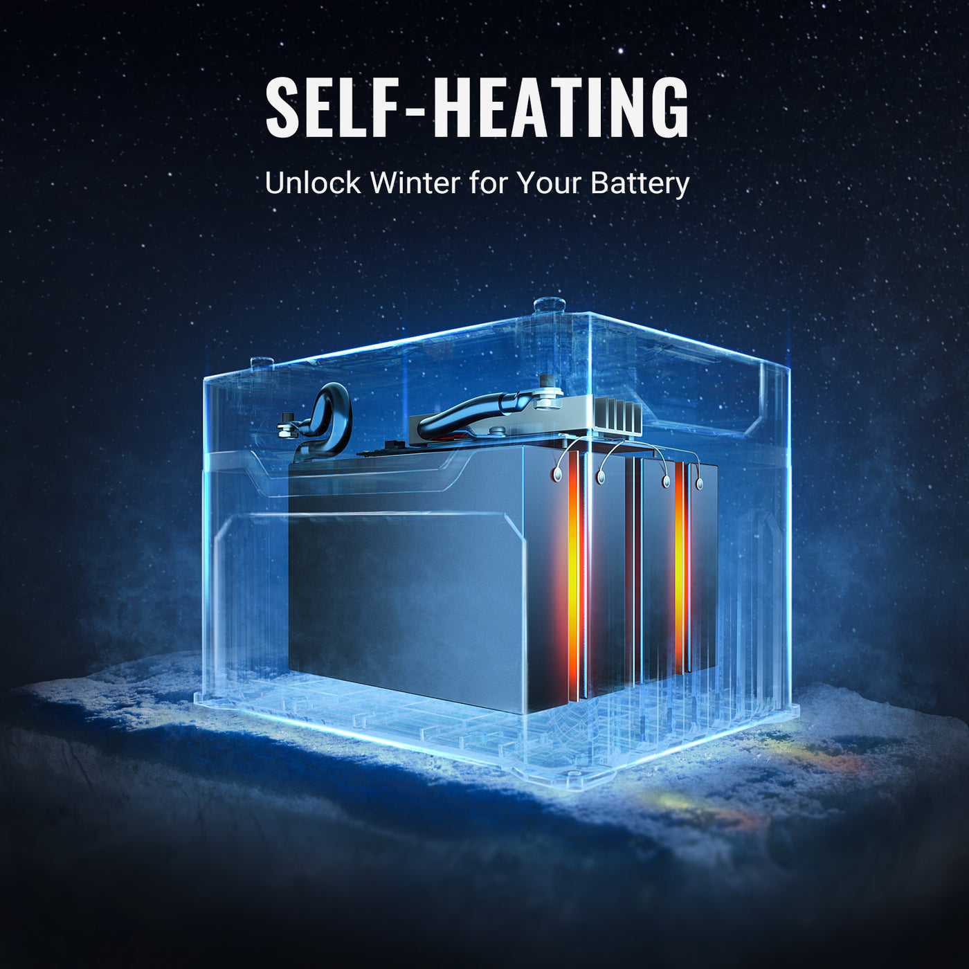 12V 1280Wh/100Ah Self-Heating LiFePO4 Battery