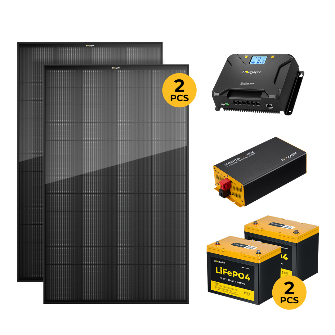 BougeRV 12V 400W ShadePower Rigid Solar System Kit