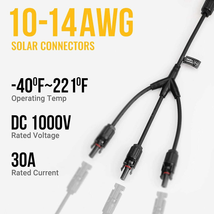 Connecteur de dérivation solaire en Y 1 à 3 (M/FFF et F/MMM)