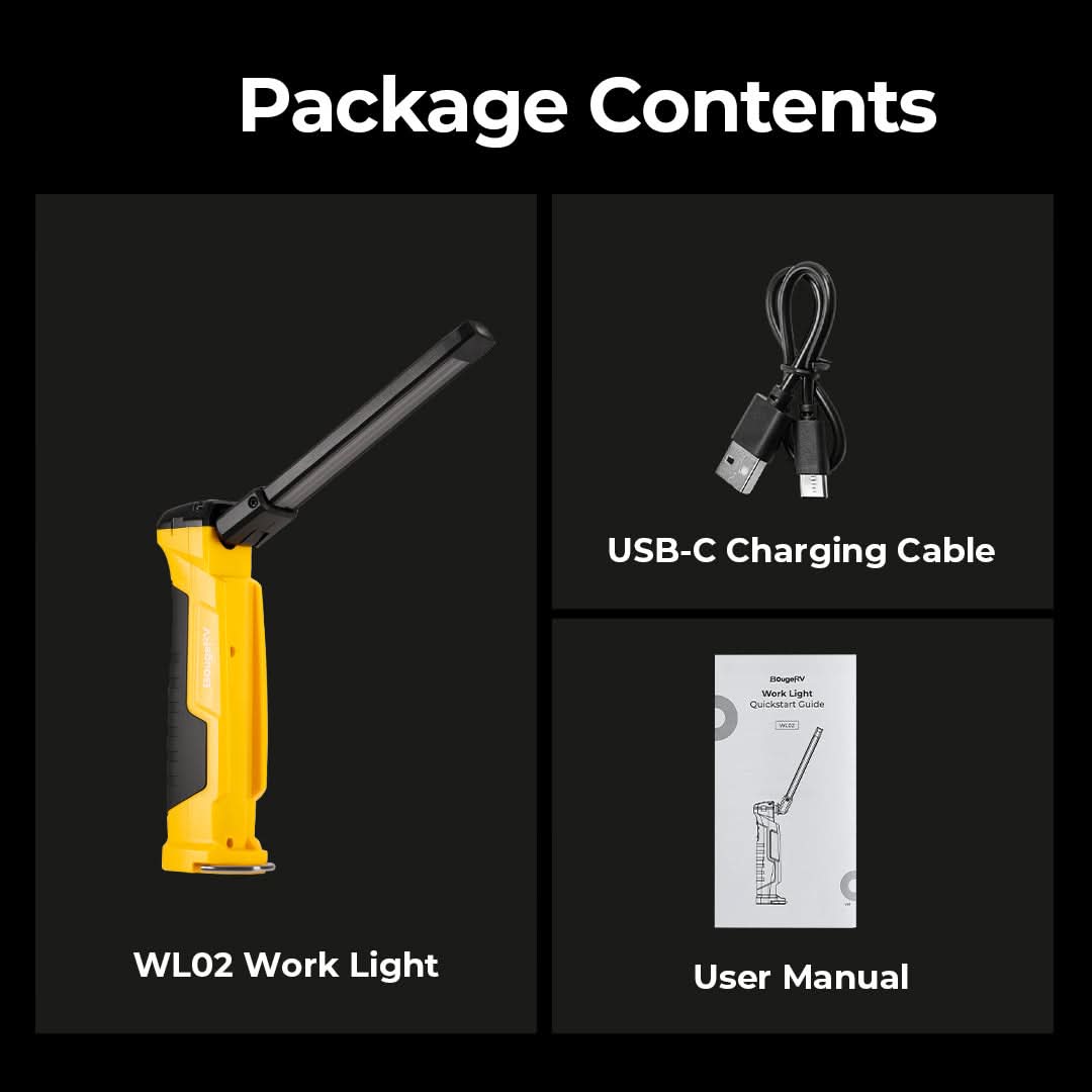 BougeRV WL02 Waterproof Work Light for Outdoor&Garage