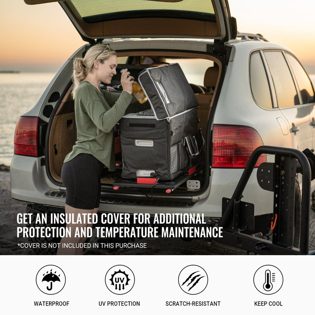 BougeRV 12V 30 Quart (28L) Portable Fridge White Kit