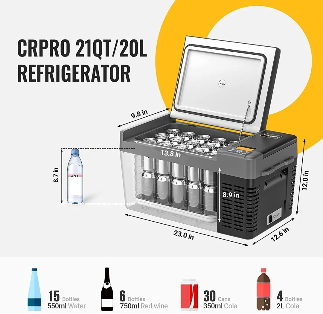 CRPRO20 21QT Portable Refrigerator With 220Wh Power Station Kit