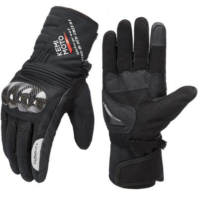 Motorcycle Carbon Fiber Winter Gloves - Kemimoto