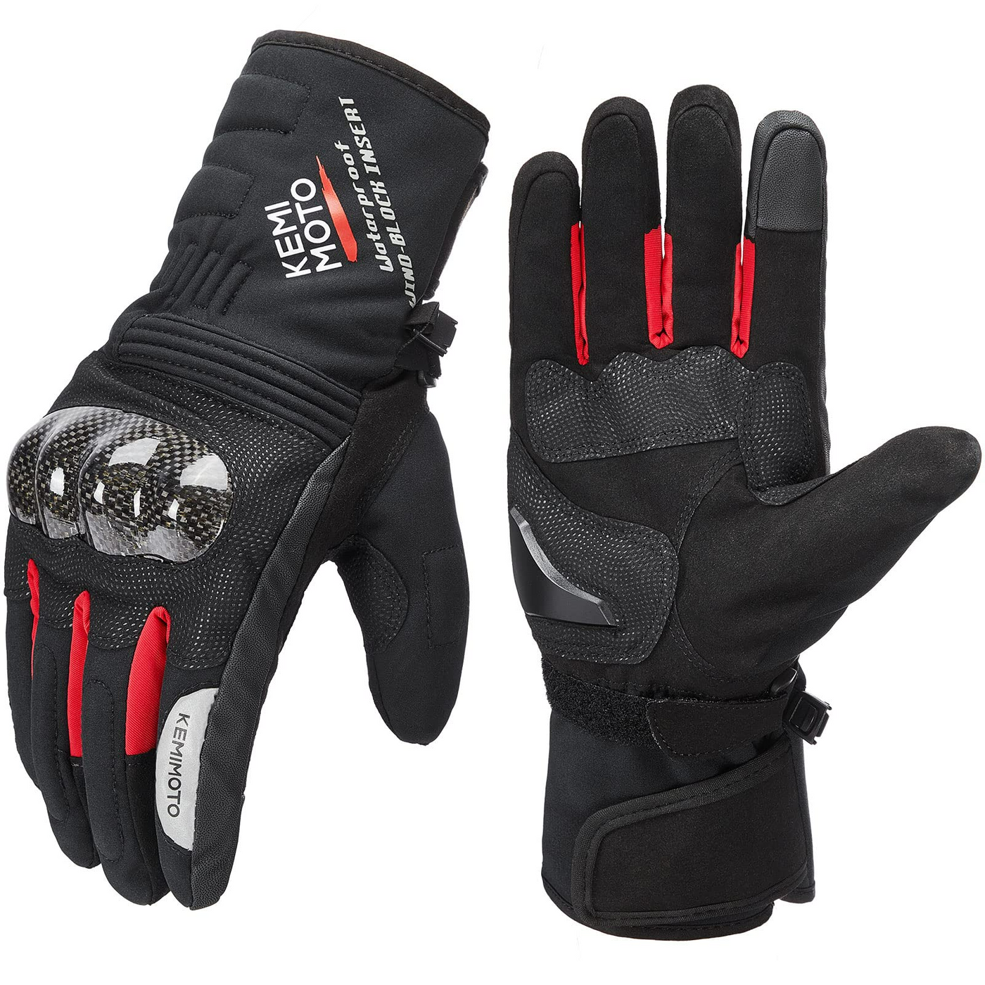 Motorcycle Carbon Fiber Winter Gloves - Kemimoto