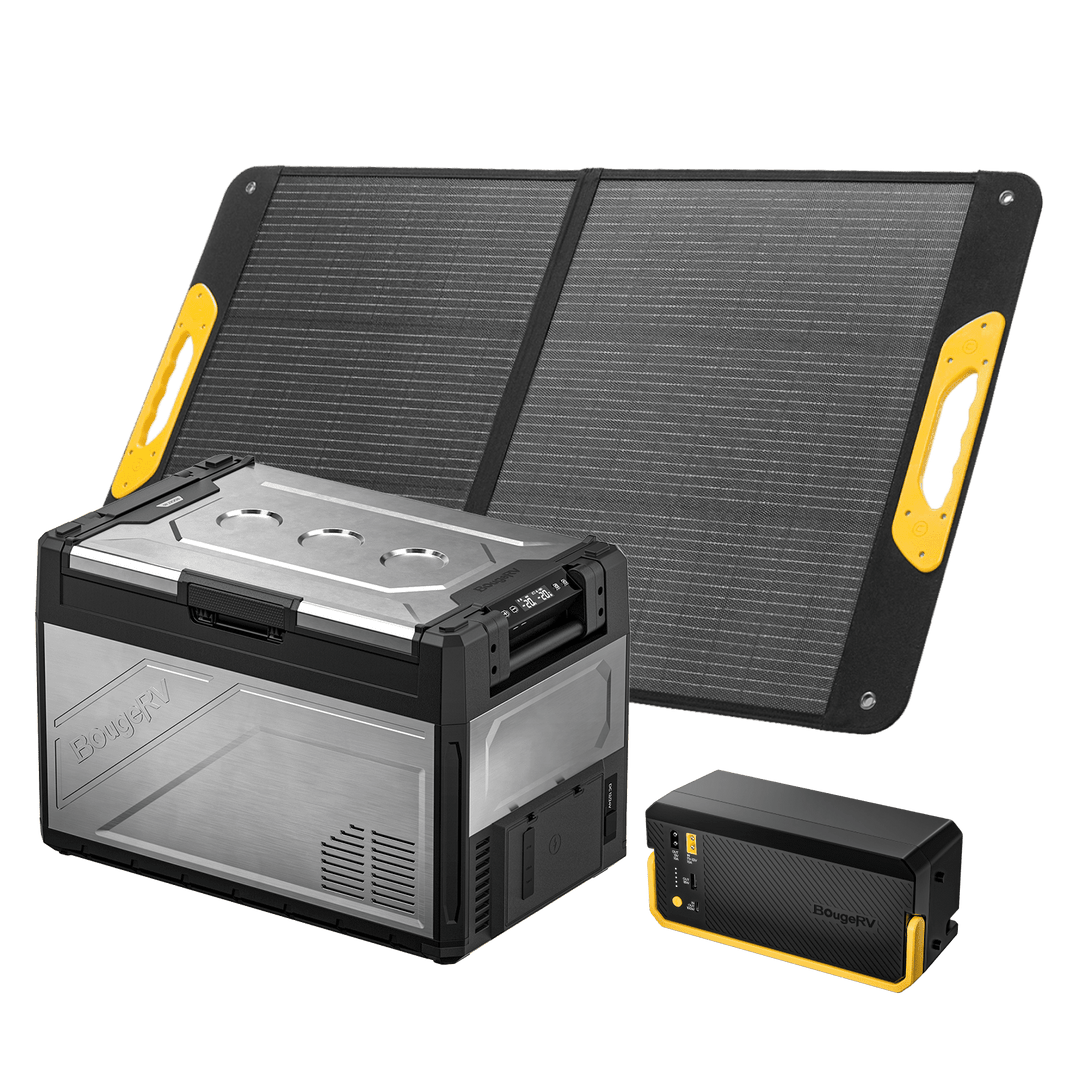 BougeRV New Rocky V3.0 55QT Dual Zone 12V Car Fridge with 240Wh Battery