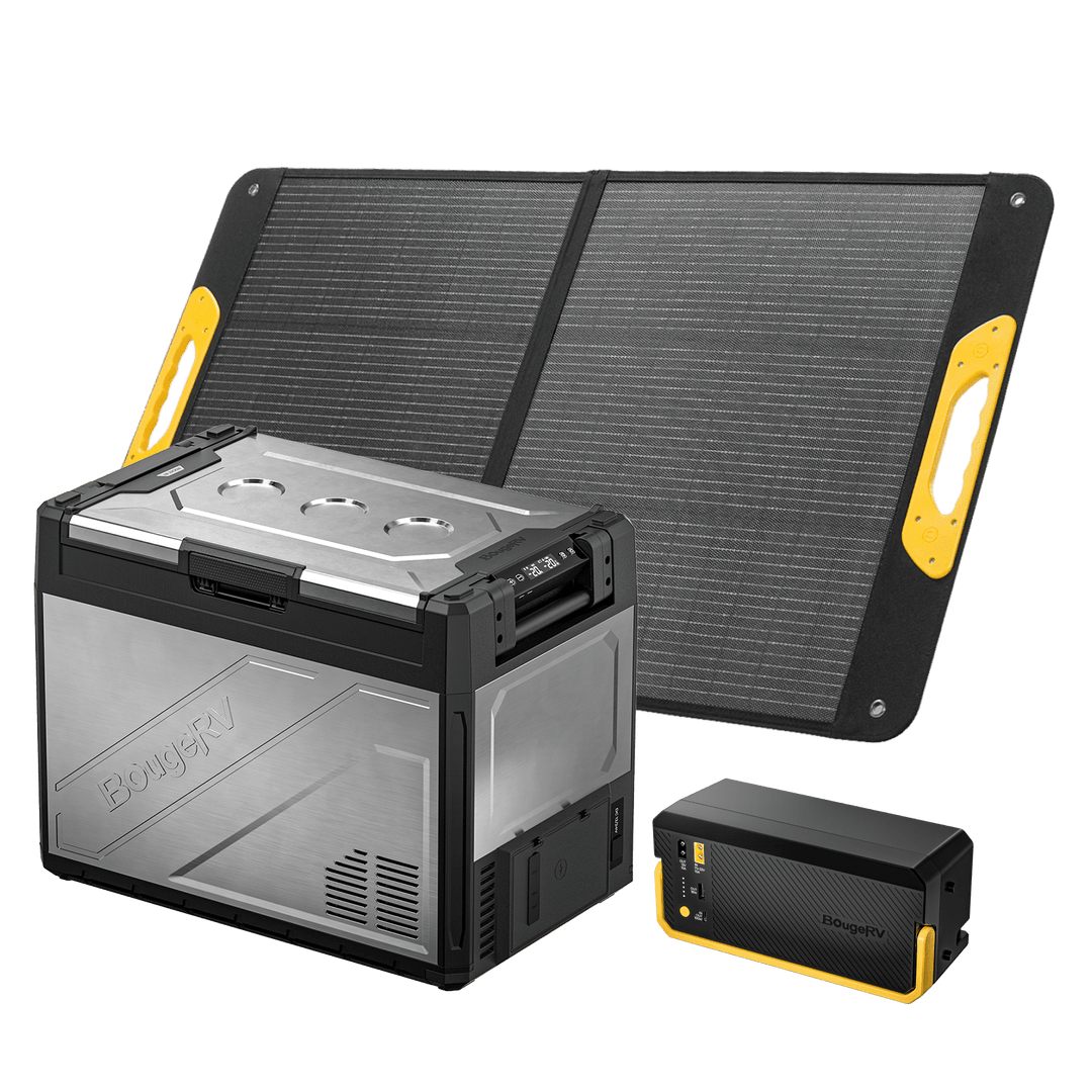 BougeRV New Rocky V3.0 69QT Dual Zone 12V Car Fridge with 240Wh Battery