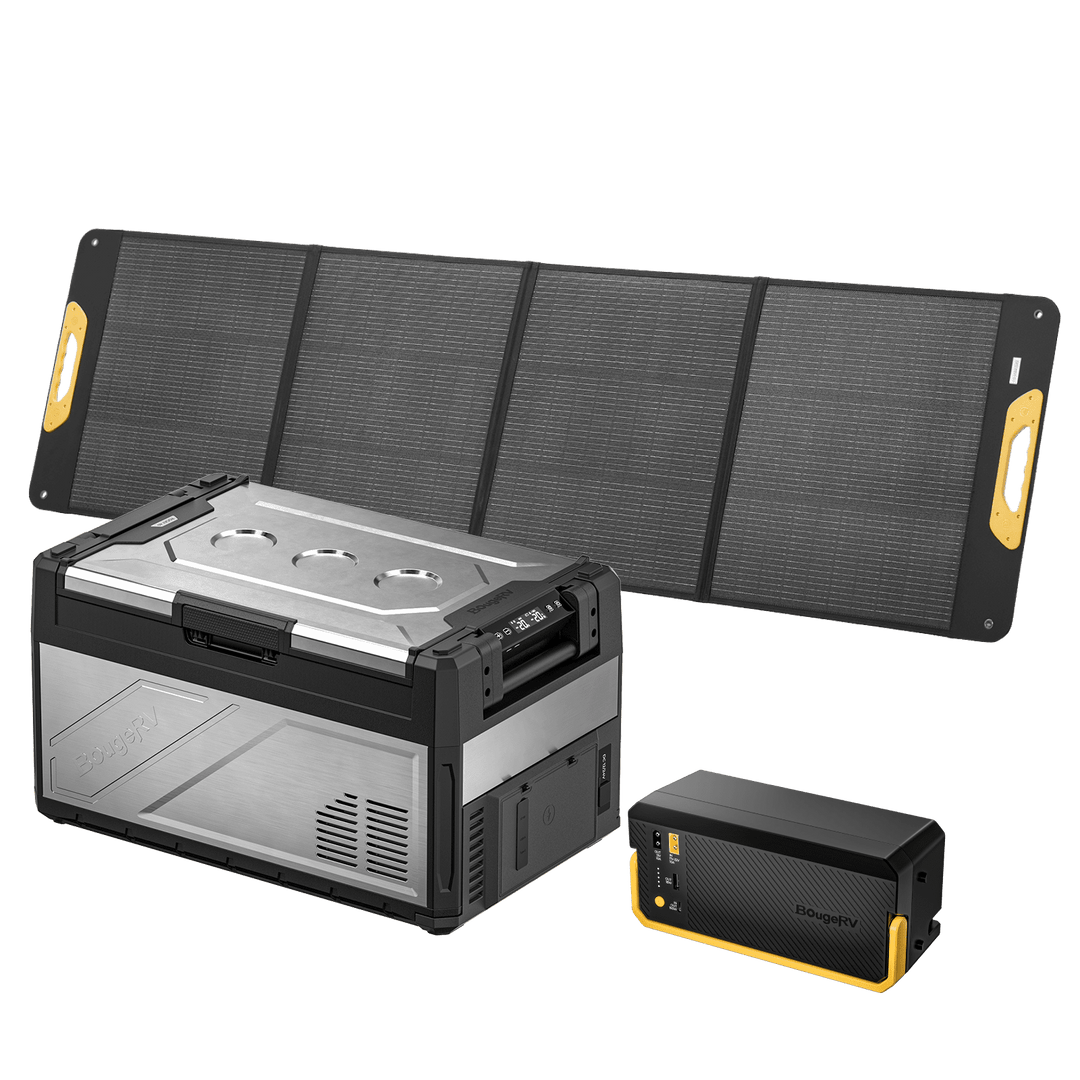 BougeRV New Rocky V3.0 41QT Dual Zone 12V Car Fridge with 240Wh Battery