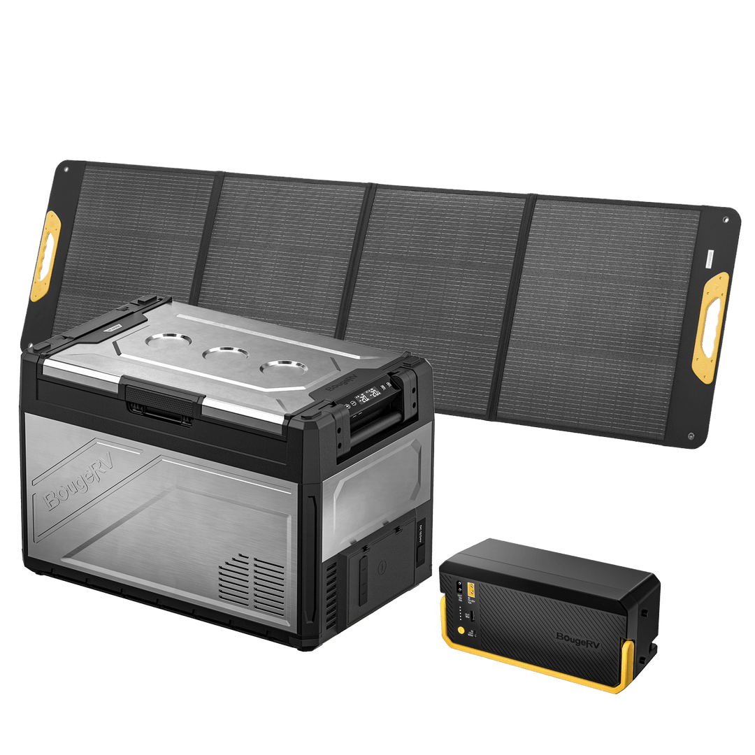 BougeRV New Rocky V3.0 55QT Dual Zone 12V Car Fridge with 240Wh Battery