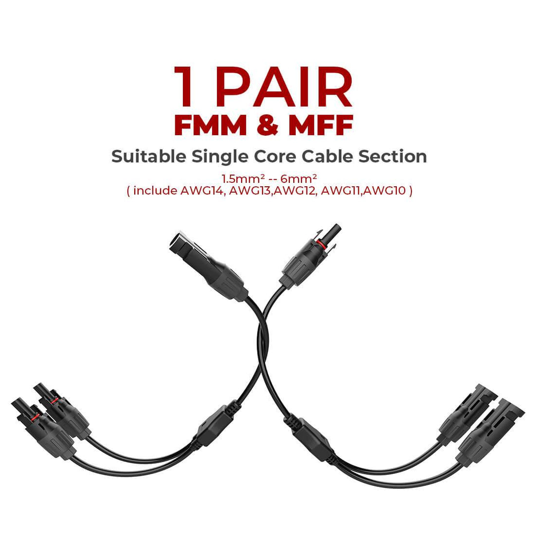 Solar Connectors Y Branch Parallel Adapter Cable Wire - BougeRV