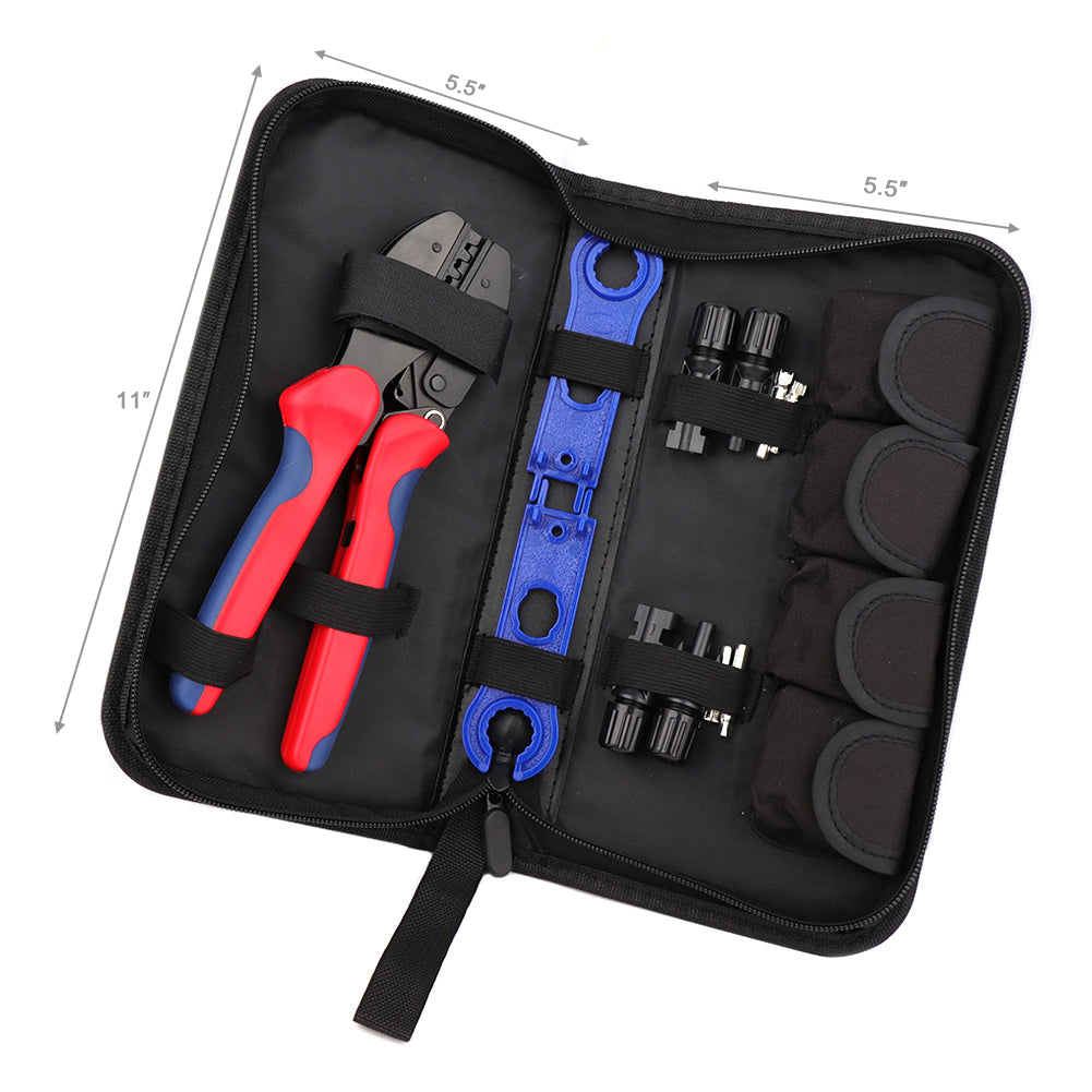 Solar Connectors Crimp Tool Kit for 10/11/12/13 AWG Solar Wire 6 Pairs - BougeRV