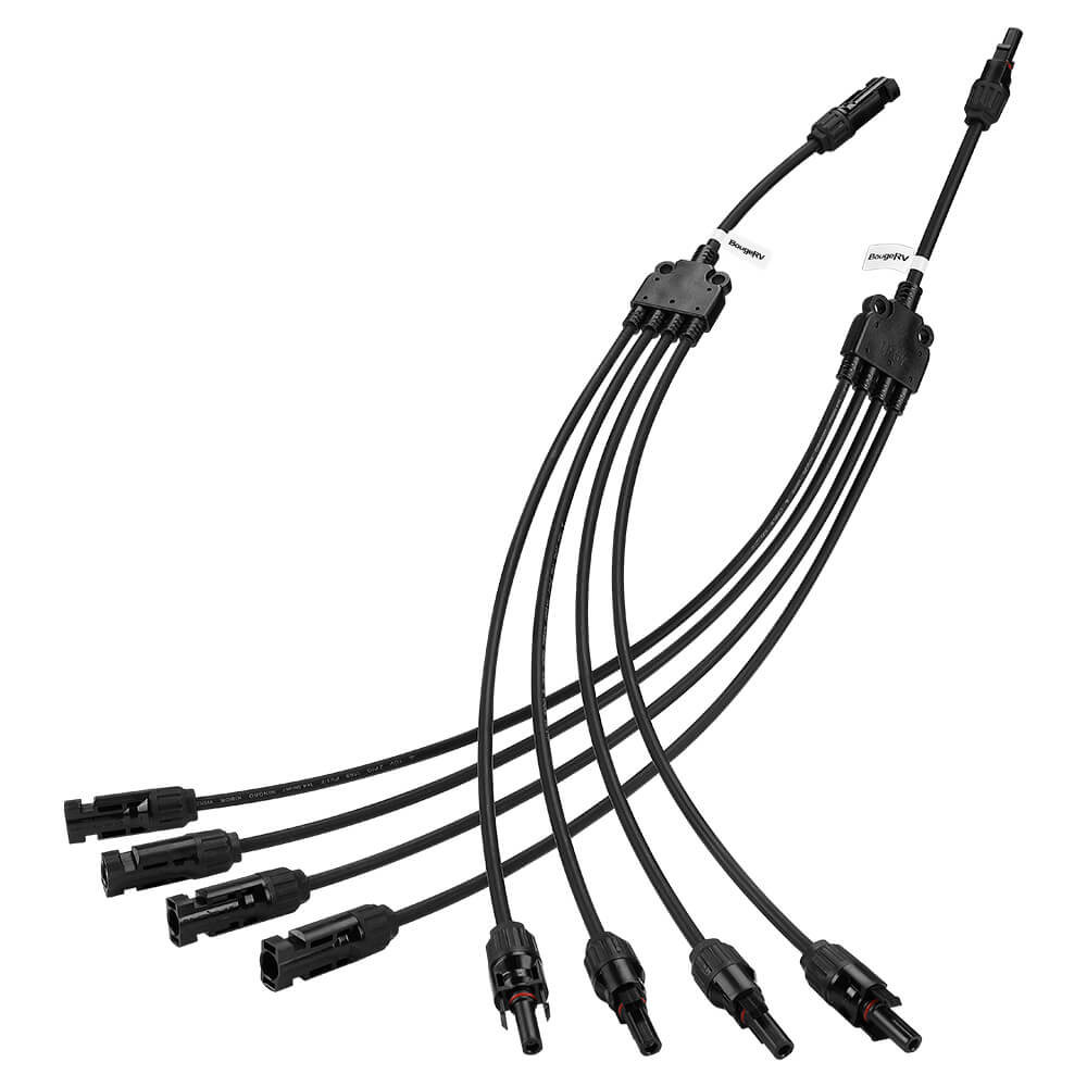 Y Branch Parallel Connectors Extra Long 1 to 4 Solar Cable - BougeRV