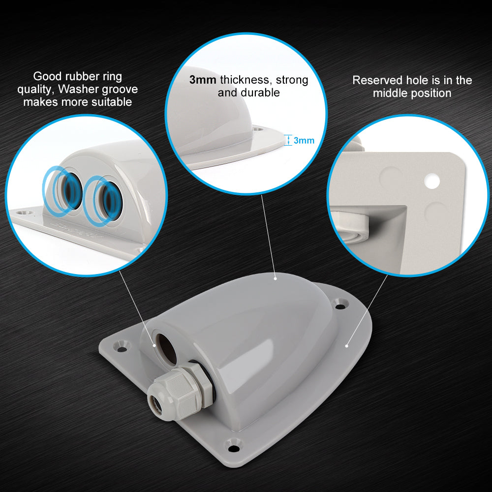 ABS Solar Double Cable Entry Gland Box - BougeRV