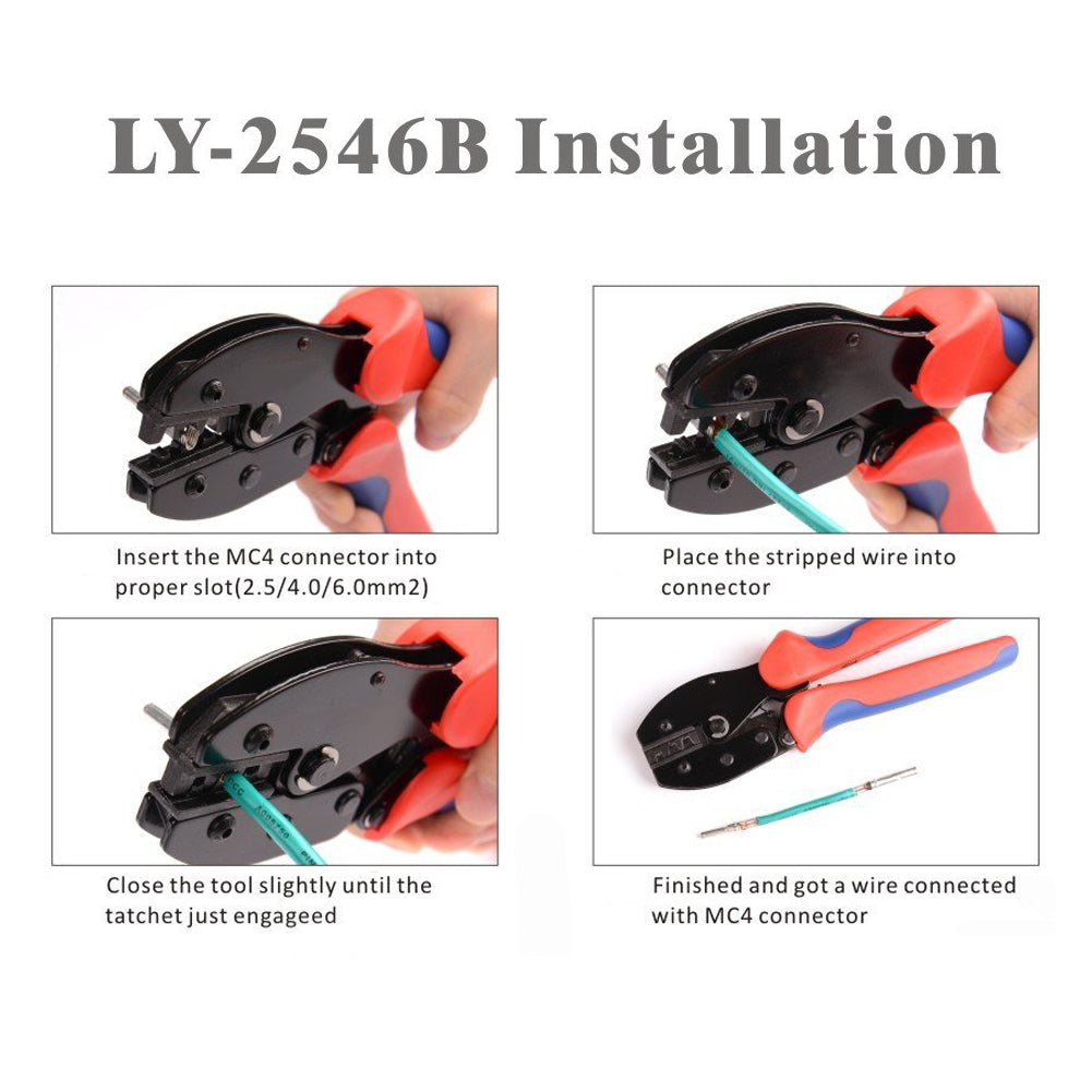 Solar Connectors Crimp Tool Kit for 10/11/12/13 AWG Solar Wire 6 Pairs - BougeRV