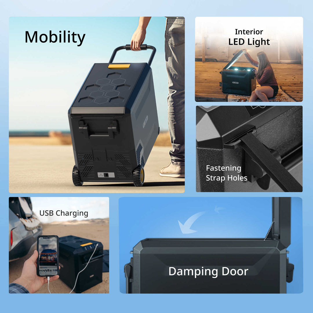 ASPEN 30 PRO 12 Volt 34QT Dual-System Dual Zone IceDrive™ Fridge with Wheels